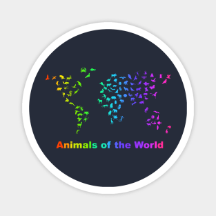 Animals Worldwide Rainbow Animal Art Magnet